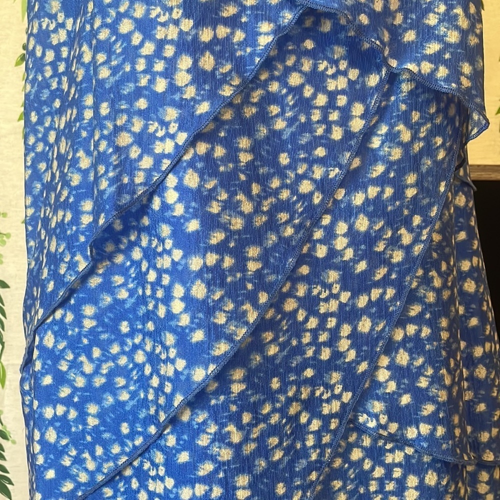 Size 10P Ann Taylor Blue/White Layered Dress A5 - Picture 3 of 5